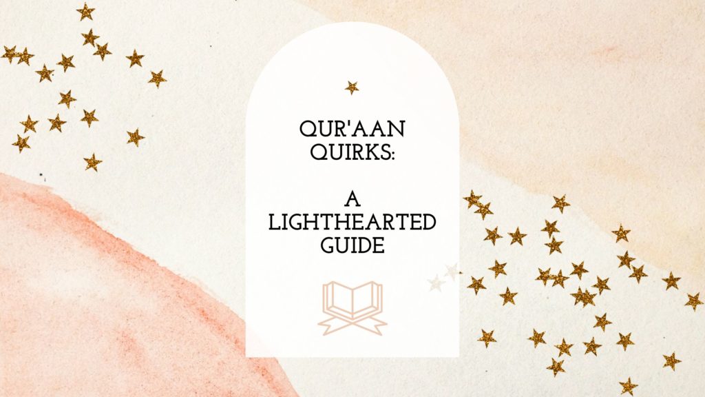 Quraan quirks title written amongst stars