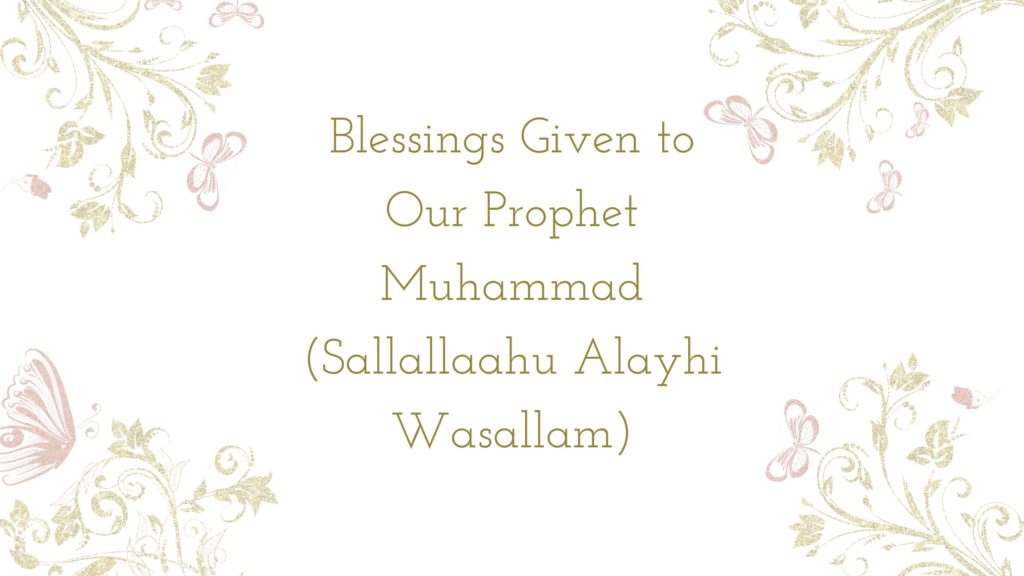 Title - Blessings Given to Our Prophet Muhammad (Sallallaahu Alayhi Wasallam) - Amongst flowers and butterflies