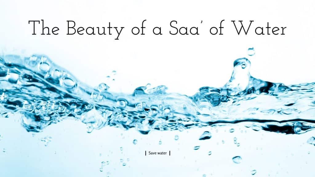 Title - The Beauty of a Saa' - pic of water splash-splash