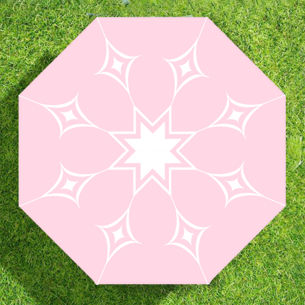 Big Umbrella for Rain, Pink, Starburst Diamond Pattern Umbrella