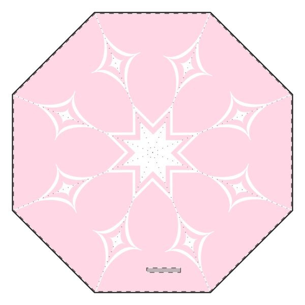 Big Umbrella for Rain, Pink, Starburst Diamond Pattern Umbrella - Image 2