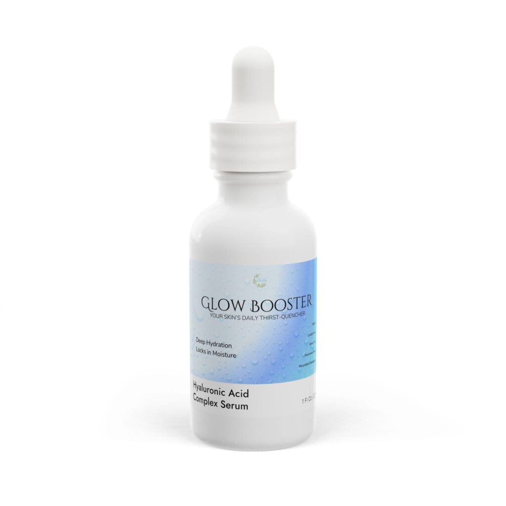 hyaluronic acid glow booster on white background