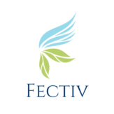 fectiv logo with green leaves and blue wing