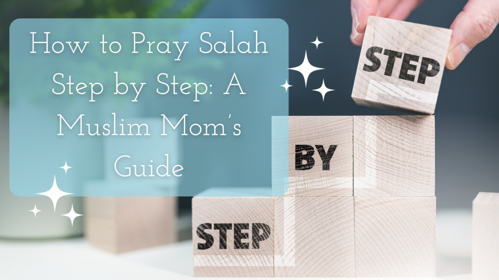 How to Pray Salah Step by Step: A Muslim Mom’s Guide to Stress-Free Worship 🌟 Praying Salah is a cornerstone of our faith. But let’s be honest: between snack requests, toddler tantrums, and the ever-growing laundry mountain, squeezing in focused prayer can feel like a Herculean task! So, how can busy Muslim moms ensure their Salah is not only performed but done right? Stick with me as we break it down step by step—and yes, I’ve included tips to keep it light, fun, and mom-life friendly. Ready to level up your prayer game? Let’s dive in! 🌸 Why Knowing "How to Pray Salah Step by Step" Matters Do you ever find yourself rushing through Salah and wondering, Did I miss a step? Trust me, you’re not alone! Salah isn’t just about fulfilling a ritual; it’s your five-times-a-day reset button. As the Prophet Muhammad (peace and blessings be upon him) said, “Pray as you have seen me pray” (Sahih al-Bukhari). So, let’s make sure we’re doing it right while keeping it realistic for our jam-packed schedules. Step 1: Make Your Niyyah (Intention) 🌐 Before you even start, set your intention. This doesn’t have to be dramatic or out loud; a simple I’m praying Zuhr for Allah’s sake in your heart will do. Pro tip: If your toddler interrupts mid-intention, don’t worry. Just reset and keep going. 😅 Step 2: Face the Qiblah and Say “Allahu Akbar” 🕊 Stand tall, face the Ka’bah, and raise your hands to your ears while saying, “Allahu Akbar.” This moment is your switch from chaos to calm. If you’re unsure of the Qiblah direction, keep a handy compass app on your phone. Because let’s face it: GPS saves lives…and prayers! Step 3: Recite Surah Al-Fatihah 🎤 With hands folded over your chest, recite Al-Fatihah—the heart of Salah. Can’t get past distractions like your kids calling out, Mummy, where’s my toy?? Smile through it. Remember, your effort counts. Add another short Surah if you’re in the mood for bonus blessings. Step 4: Bow Down (Ruku’) 👏 Bend forward, keeping your back straight and hands on your knees. Say, “Subhana Rabbiyal Azim” (Glory is to my Lord, the Most Great) three times. Bonus tip: Pretend you’re showing your kids how strong your posture is. They’ll probably try to copy you—instant bonding moment! 😄 Step 5: Stand Tall Again ✨ Straighten up, saying, “Sami’ Allahu liman hamidah, Rabbana lakal hamd” (Allah hears those who praise Him; our Lord, to You belongs all praise). This is your time to reflect on gratitude—even if that’s just being thankful the kids aren’t fighting…yet. Step 6: Prostrate (Sujood) 🙏 This is the ultimate act of submission. Place your forehead, nose, palms, knees, and toes on the ground. Say, “Subhana Rabbiyal A’la” (Glory is to my Lord, the Most High) three times. Fun tip: If your toddler climbs on your back, consider it your “bonus workout” for the day. 😉 Step 7: Sit and Repeat Sujood 💖 Sit briefly, then go into a second prostration. Think of this as a mini-meditation between prostrations. Need motivation? Imagine Allah’s mercy pouring over you like warm sunshine. ☀️ Step 8: Repeat for All Rak’ahs 🌱 Depending on the prayer, you’ll repeat these steps for 2, 3, or 4 rak’ahs. Feeling overwhelmed? Remember, practice makes perfect, and even imperfect prayers are still beloved to Allah. 🌟 Step 9: Recite the Tashahhud and Send Blessings 📢 After your last rak’ah, sit and recite the Tashahhud: “At-tahiyyatu lillahi…” Don’t forget to send blessings upon the Prophet (peace and blessings be upon him). Imagine this moment as your spiritual connection line to Allah. Step 10: End with Salam 🙌 Turn your head to the right, saying, “As-salamu Alaikum wa Rahmatullah,” then repeat to the left. Congratulations, you’ve just completed a Salah! Now, give yourself a high-five for multitasking faith and mom life. 🎉 Why Salah is Your Superpower 🌟 Salah isn’t just a ritual; it’s a mom’s lifeline to Allah’s guidance. The Quran says, “Indeed, prayer prohibits immorality and wrongdoing” (29:45). So, the next time you feel overwhelmed, let Salah ground you. And yes, even if it’s interrupted by Mummy, I need water!, your effort still counts. 🌼 For more tips on living a productive Muslimah life, check out this guide. And if you want detailed descriptions of the Prophet’s prayer, visit this resource. Conclusion: Start Your Journey Today ✨ How to Pray Salah Step by Step A Muslim Mom’s Guide Title on an image of words step by step on wooden blocks