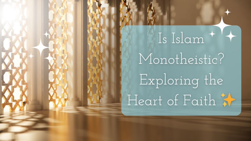 Is Islam Monotheistic? Exploring the Heart of Faith Title on an image of islamic night light through window designs