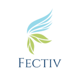 fectiv logo with green leaves and blue wing