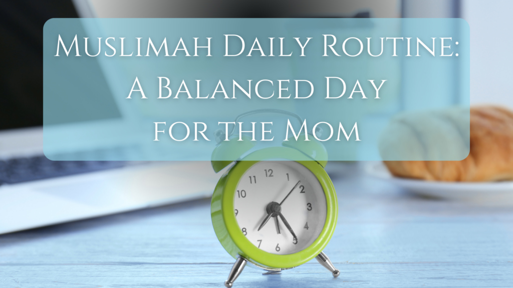 Muslimah Daily Routine depicted by an alarm clock on a wooden window sill